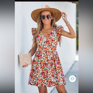 Cupshe Floral Tie Back Dress